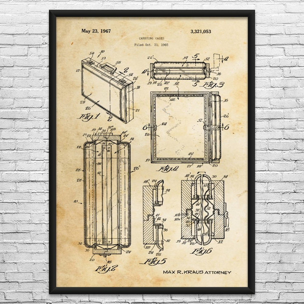 Briefcase Patent Wall Art