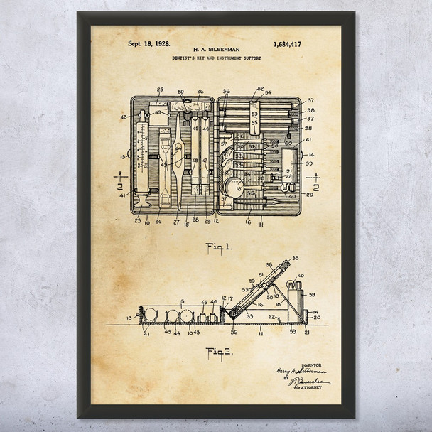 Dental Kit Patent Wall Art