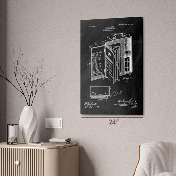 Emergency Medical Kit Patent Wall Art