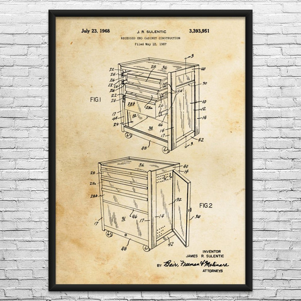 Mobile Workbench Patent Wall Art