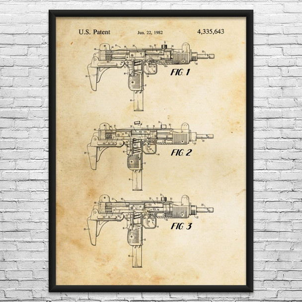 Submachine Gun Patent Wall Art