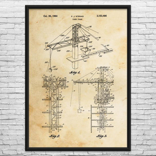 Tower Crane Patent Wall Art