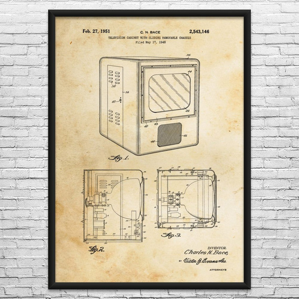 Retro TV Patent Wall Art