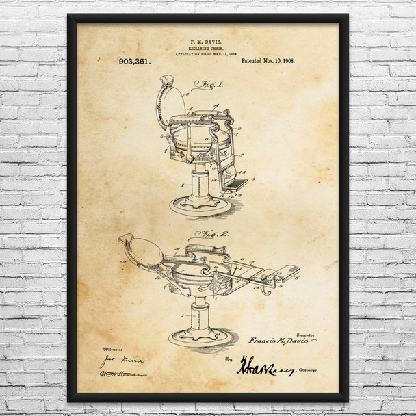 Salon Chair Patent Wall Art