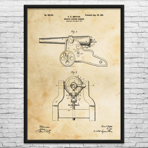 Breech Cannon Patent Wall Art