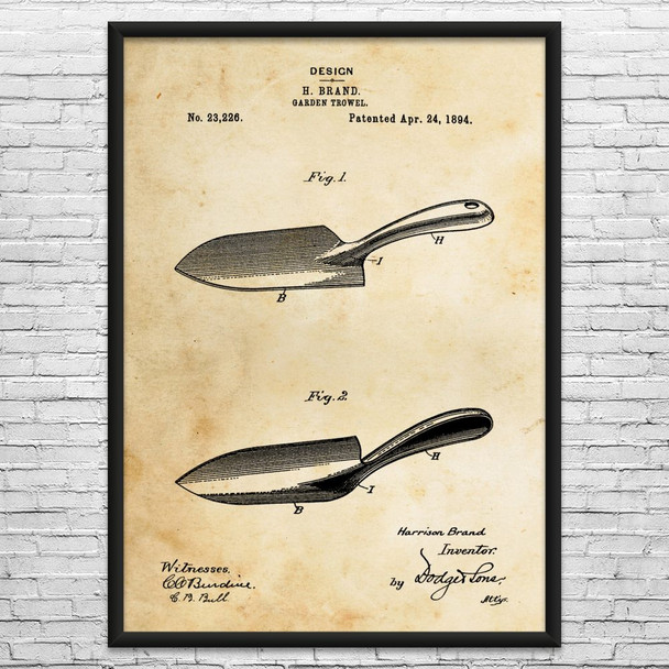 Gardening Spade Patent Wall Art