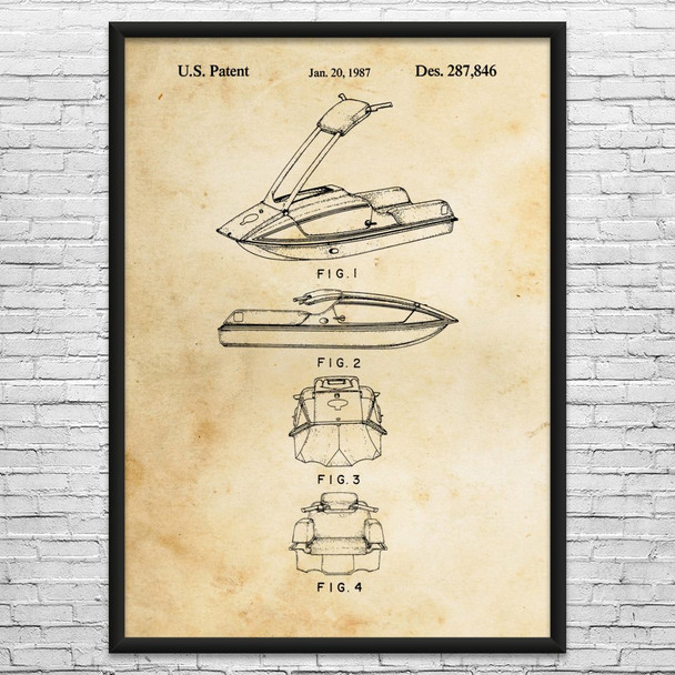 Jet Ski Patent Wall Art