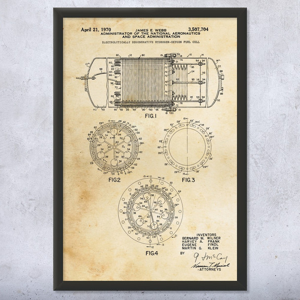 Hydrogen Fuel Cell Patent Wall Art