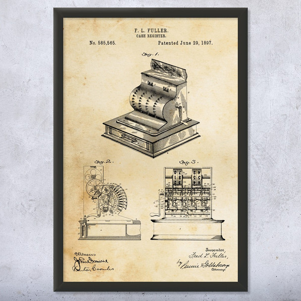 Cash Register Patent Wall Art