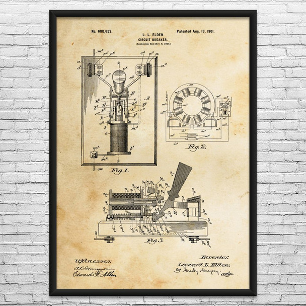 Circuit Breaker Patent Wall Art