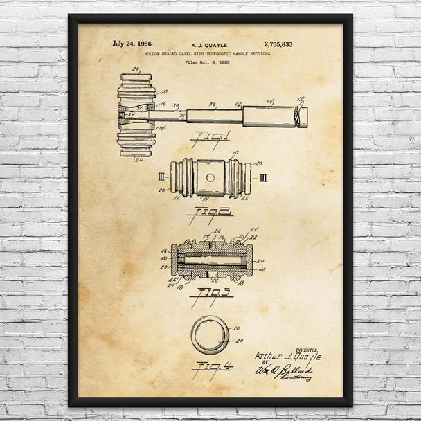 Judges Gavel Patent Wall Art
