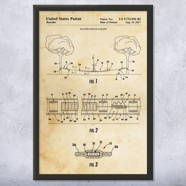 Slacklining Patent Wall Art