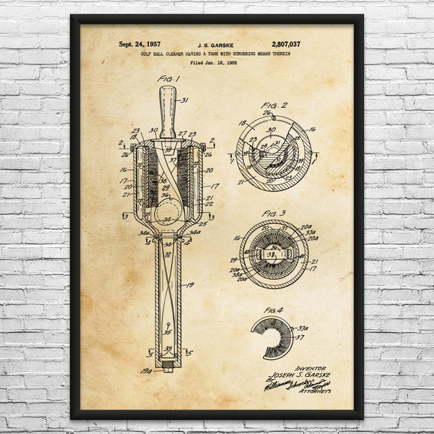 Golf Ball Washer Patent Wall Art