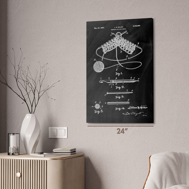 Knitting Needles Patent Wall Art