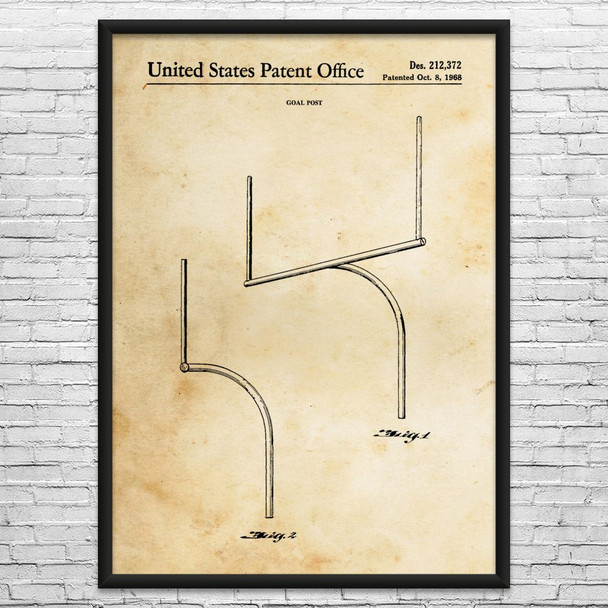 Football Goal Patent Wall Art