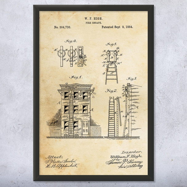 Fire Escape Patent Wall Art