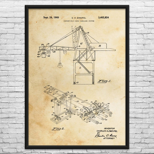 Cargo Crane Patent Wall Art