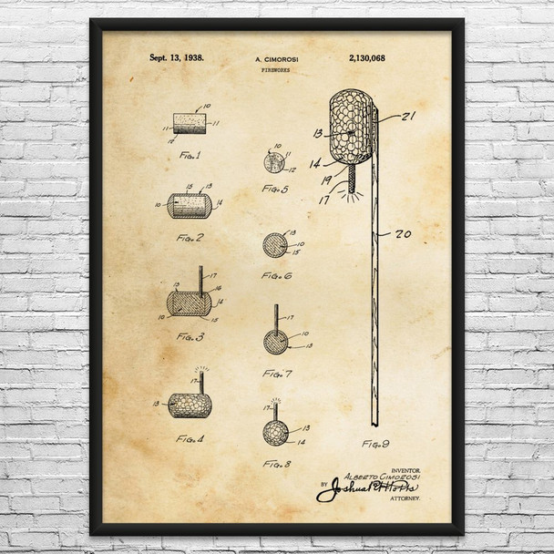 Bottle Rocket Patent Wall Art