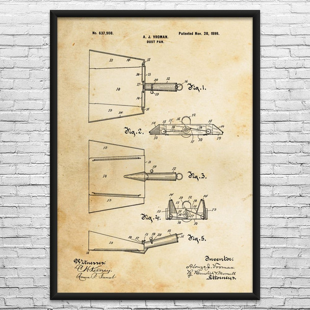Dustpan Patent Wall Art