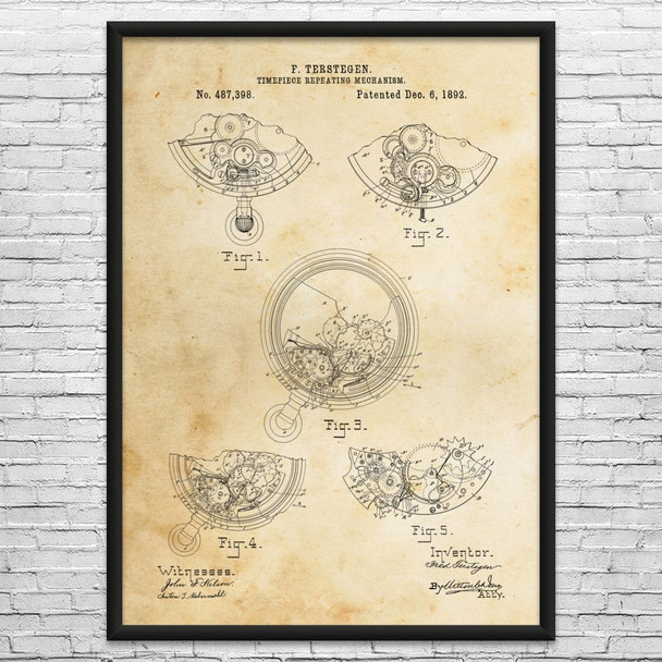 Pocket Watch Repeater Patent Wall Art
