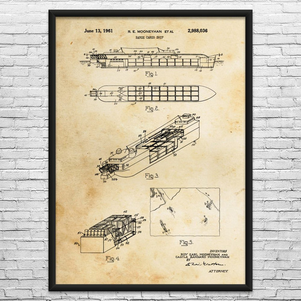 Cargo Ship Patent Wall Art