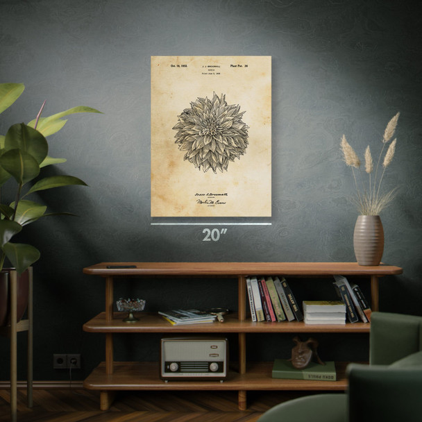 Dahlia Flower Patent Wall Art