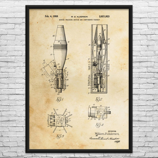 Mortar Shell Patent Wall Art