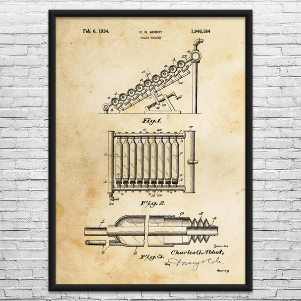 Solar Heater Patent Wall Art