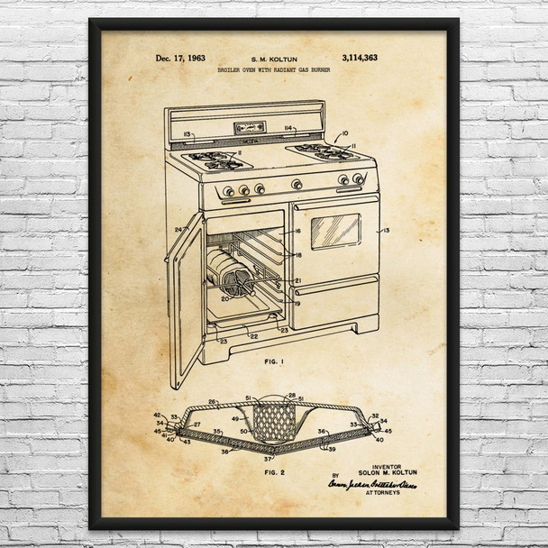 Broiler Oven Patent Wall Art