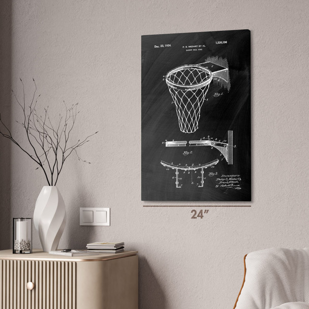 Basketball Hoop Patent Wall Art