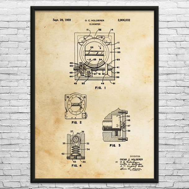 Clinometer Patent Wall Art