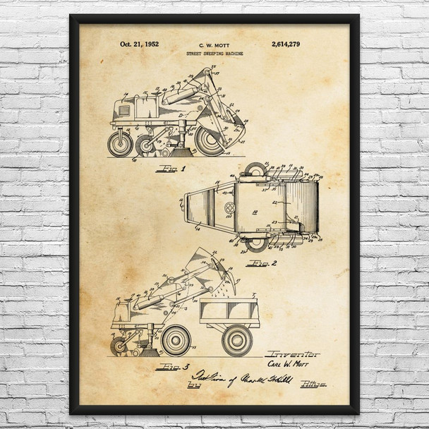 Street Sweeper Patent Wall Art