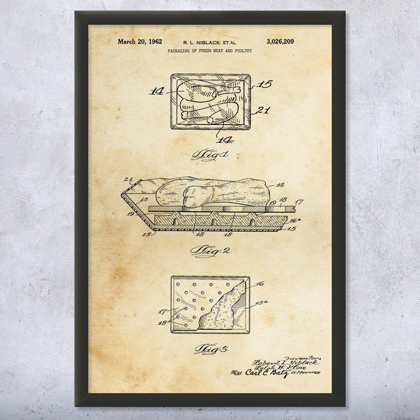 Poultry Packaging Patent Wall Art