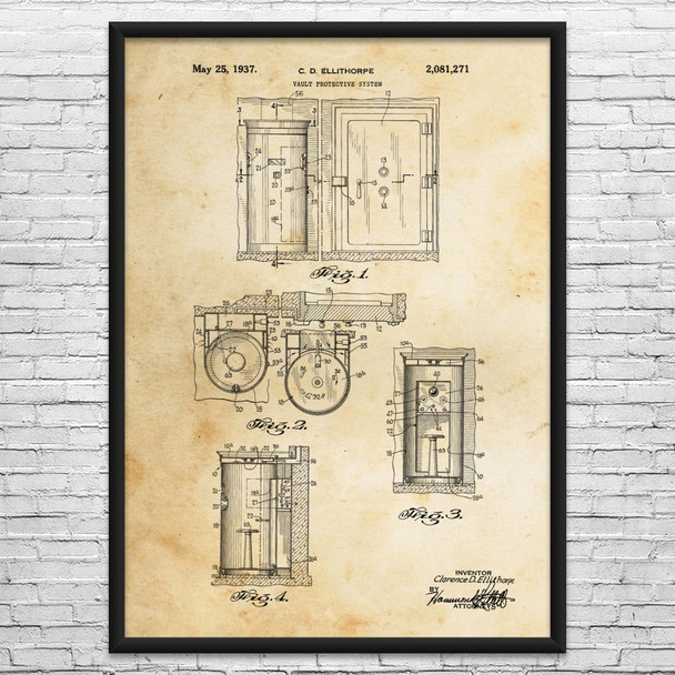 Protective Vault Patent Wall Art