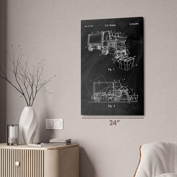 Garbage Truck Patent Wall Art