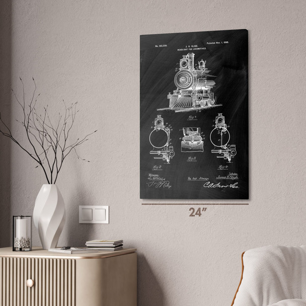 Locomotive Headlight Patent Wall Art