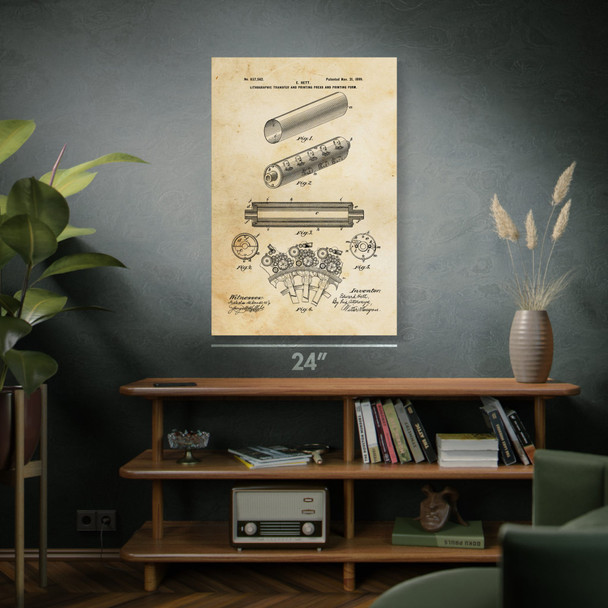 Lithograph Press Patent Wall Art