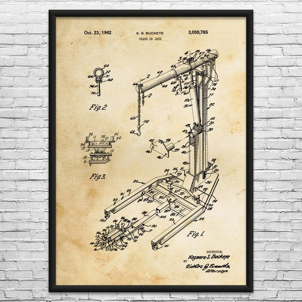 Engine Lift Patent Wall Art