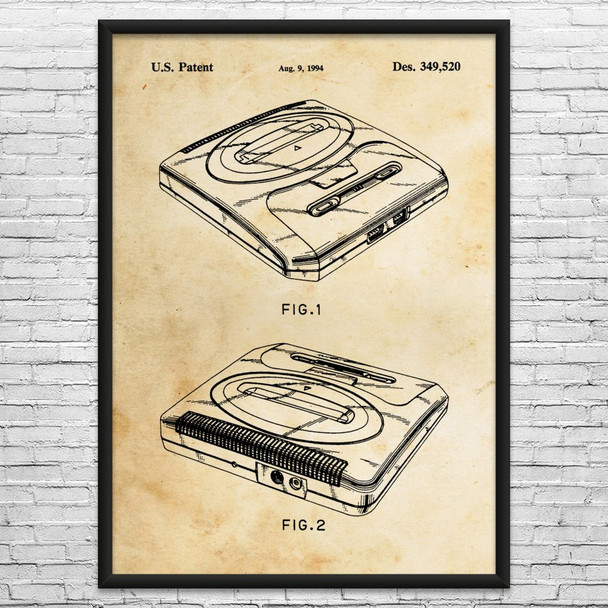 Mega Drive Console Patent Wall Art