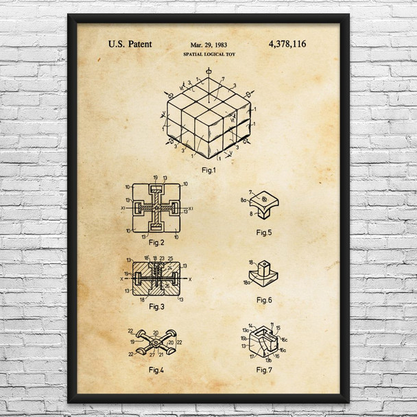 Puzzle Cube Patent Wall Art