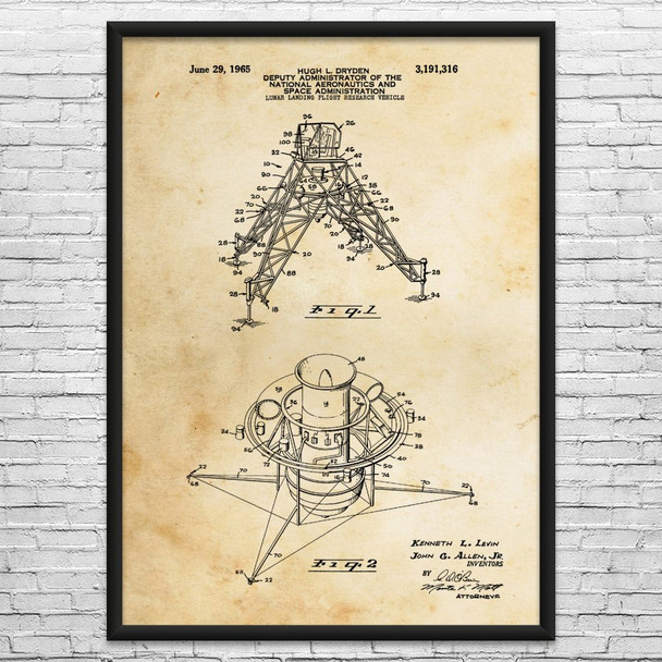 Lunar Lander Patent Wall Art