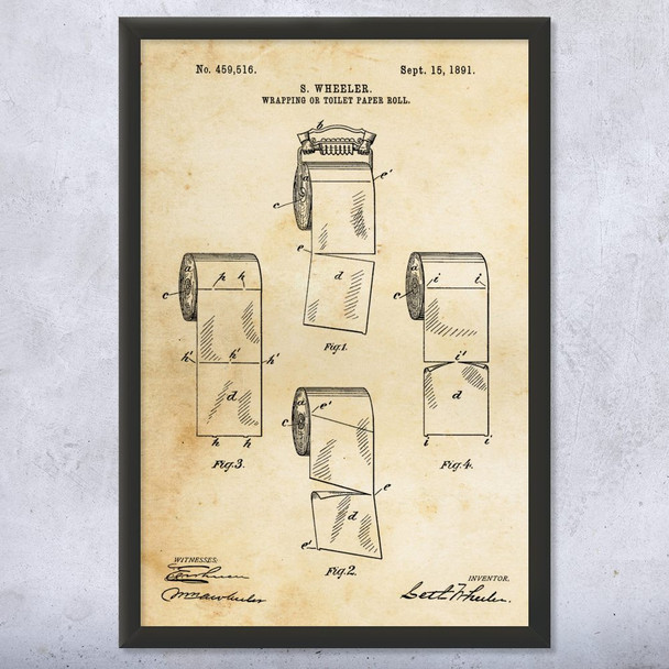Toilet Paper Squares Patent Wall Art