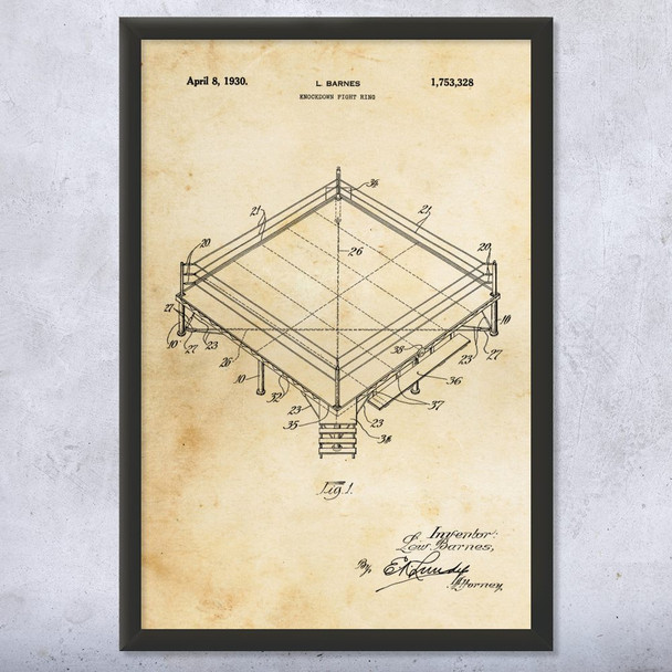Boxing Ring Patent Wall Art