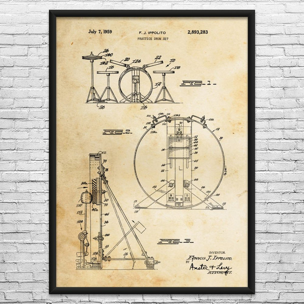 Drum Set Patent Wall Art