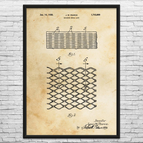 Expanded Metal Patent Wall Art