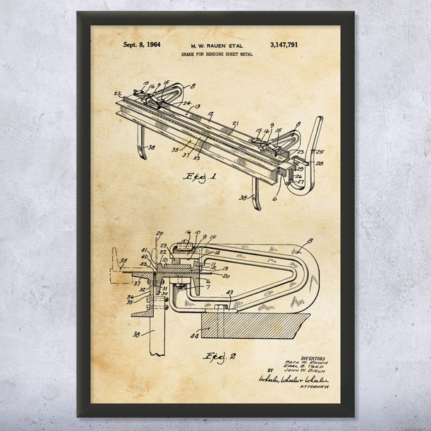 Metal Bending Brake Patent Wall Art