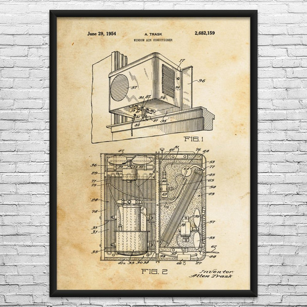 Window AC Unit Patent Wall Art