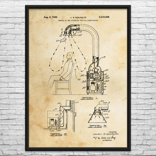 Air Conditioning Patent Wall Art