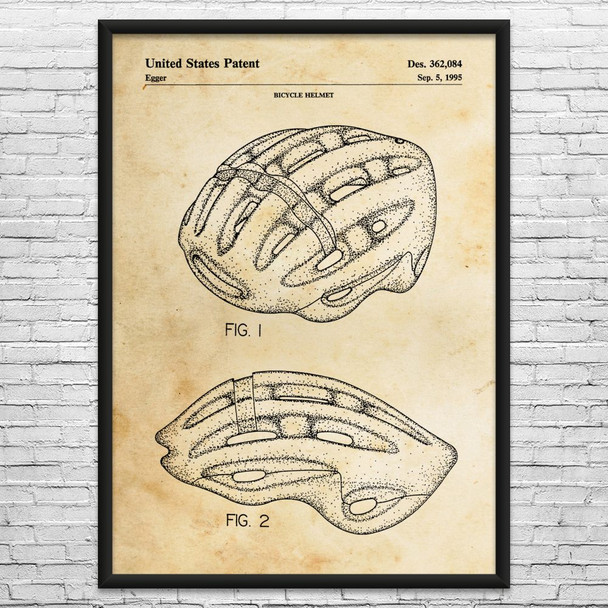 Bike Helmet Patent Wall Art