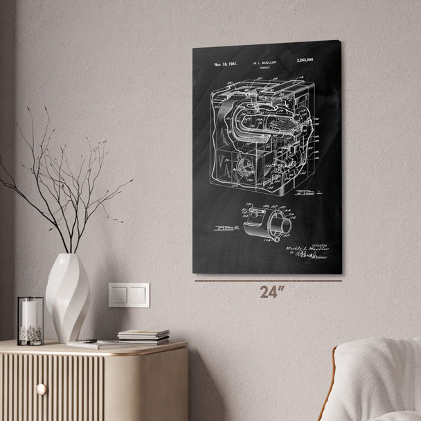 Hot Air Furnace Patent Wall Art